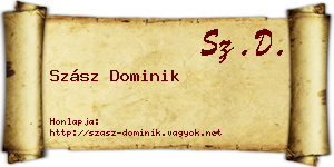 Szász Dominik névjegykártya