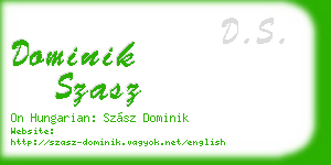 dominik szasz business card